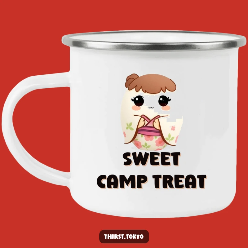 Funny Mochi Kimono Camping Mug: Cute Round Cup Gift