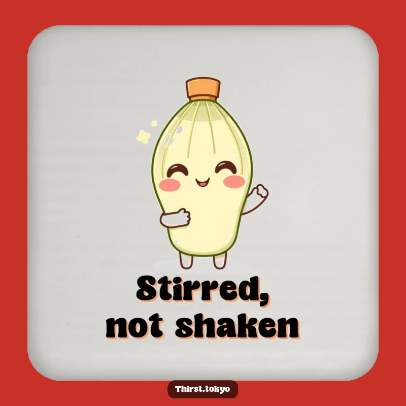 Funny Matcha Whisk Coaster: Smiling Stirrer Drink Mat Gift