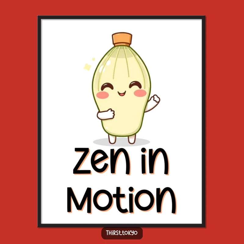 Funny Matcha Whisk Poster: Smiling Stirrer Wall Art Gift