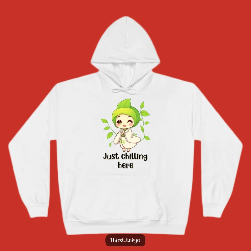Funny Green Tea Kimono Hoodie - Cozy Leaf Character, Warm & Comfy Gift