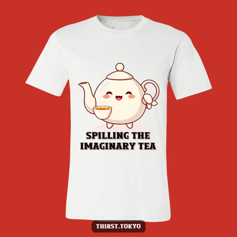 Funny Teapot Sleeve T-Shirt: Cheerful Character Tee Gift